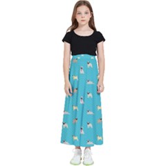 Funny Pugs Kids  Flared Maxi Skirt by SychEva