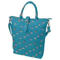 Funny Pugs Buckle Top Tote Bag by SychEva
