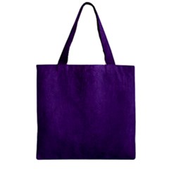 Leather Smooth 18-purple Zipper Grocery Tote Bag by skindeep