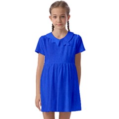 Leather Smooth 22 Blue Kids  Asymmetric Collar Dress