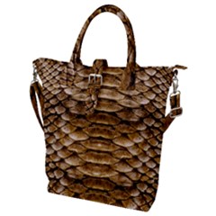 Reptile Skin Pattern 11 Buckle Top Tote Bag