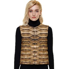 Reptile Skin Pattern 11 Women s Short Button Up Puffer Vest