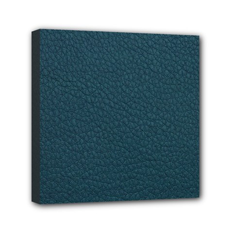 Leatherette 2 Blue Mini Canvas 6  X 6  (stretched) by skindeep