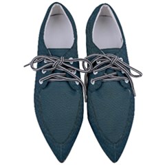 Leatherette 2 Blue Pointed Oxford Shoes by skindeep