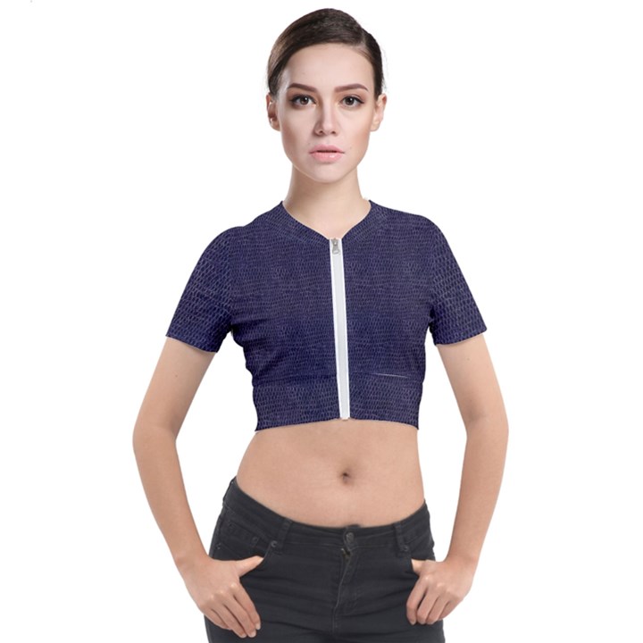 Leatherette 3 Short Sleeve Cropped Jacket