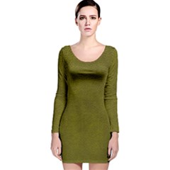 Leatherette 6 Green Long Sleeve Velvet Bodycon Dress by skindeep