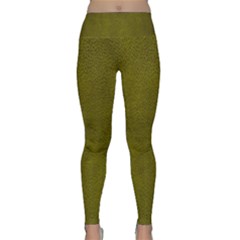 Leatherette 6 Green Lightweight Velour Classic Yoga Leggings by skindeep