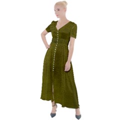 Leatherette 6 Green Button Up Short Sleeve Maxi Dress