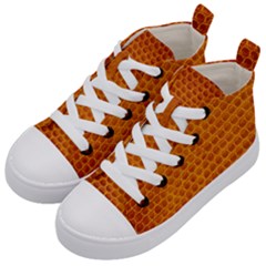 Leatherette 5 Brown Kids  Mid-top Canvas Sneakers by skindeep