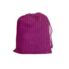Leatherette 5 Purple Drawstring Pouch (large) by skindeep
