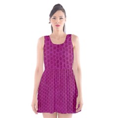 Leatherette 5 Purple Scoop Neck Skater Dress by skindeep