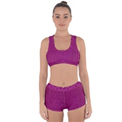 Leatherette 5 Purple Racerback Boyleg Bikini Set