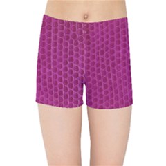 Leatherette 5 Purple Kids  Sports Shorts by skindeep