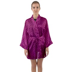 Leatherette 5 Purple Long Sleeve Satin Kimono by skindeep