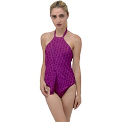 Leatherette 5 Purple Go With The Flow One Piece Swimsuit by skindeep
