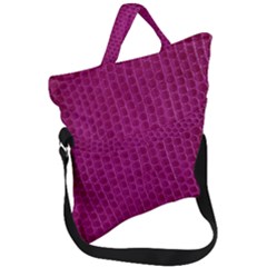 Leatherette 5 Purple Fold Over Handle Tote Bag