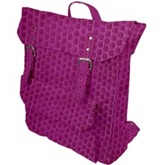 Leatherette 5 Purple Buckle Up Backpack by skindeep