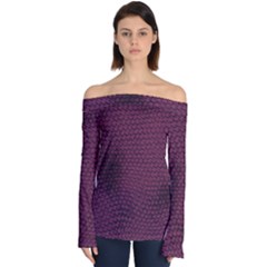 Reptile Skin Pattern 2 Off Shoulder Long Sleeve Top by skindeep