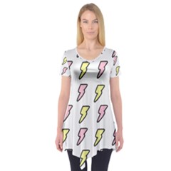 Pattern Cute Flash Design Short Sleeve Tunic 