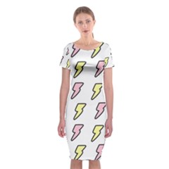 Pattern Cute Flash Design Classic Short Sleeve Midi Dress