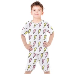 Pattern Cute Flash Design Kids  Tee And Shorts Set by brightlightarts