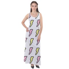 Pattern Cute Flash Design Sleeveless Velour Maxi Dress