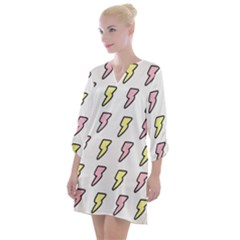 Pattern Cute Flash Design Open Neck Shift Dress by brightlightarts