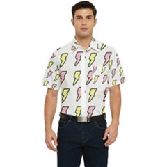 Pattern Cute Flash Design Men s Short Sleeve Pocket Shirt  by brightlightarts