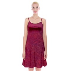 Cracked Leather 2 Spaghetti Strap Velvet Dress