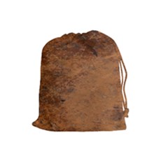 Aged Leather Drawstring Pouch (Large)