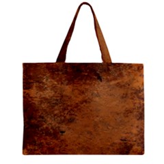 Aged Leather Zipper Mini Tote Bag