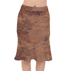 Aged Leather Short Mermaid Skirt