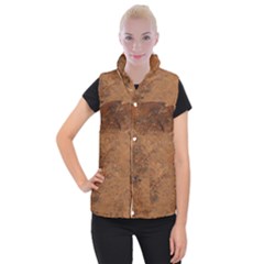 Aged Leather Women s Button Up Vest