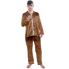 Aged Leather Men s Long Sleeve Satin Pajamas Set