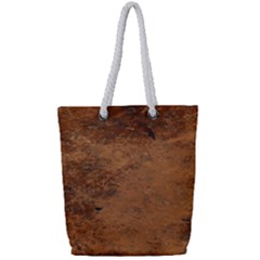 Aged Leather Full Print Rope Handle Tote (Small)