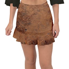 Aged Leather Fishtail Mini Chiffon Skirt