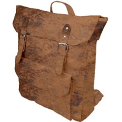 Aged Leather Buckle Up Backpack