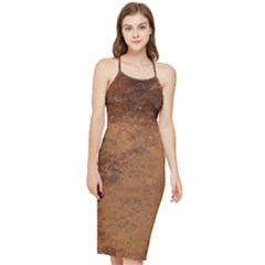 Aged Leather Bodycon Cross Back Summer Dress