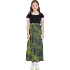 Cracked Leather 2a Kids  Flared Maxi Skirt