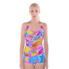 Sun Tea Boyleg Halter Swimsuit 