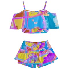 Sun Tea Kids  Off Shoulder Skirt Bikini