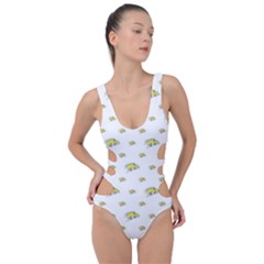 Cartoon Funny Weird Car Motif Pattern Side Cut Out Swimsuit by dflcprintsclothing
