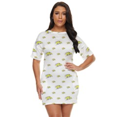 Cartoon Funny Weird Car Motif Pattern Just Threw It On Dress by dflcprintsclothing