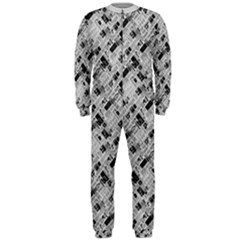 8 Bit Newspaper Pattern, Gazette Collage Black And White Onepiece Jumpsuit (men)  by Casemiro