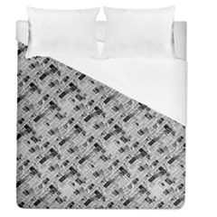 8 Bit Newspaper Pattern, Gazette Collage Black And White Duvet Cover (queen Size) by Casemiro