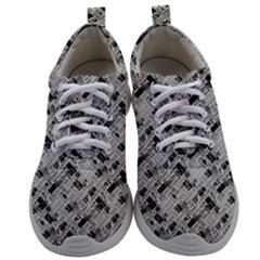 8 Bit Newspaper Pattern, Gazette Collage Black And White Mens Athletic Shoes by Casemiro