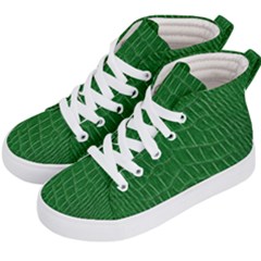 Crocodile Leather Green Kids  Hi-top Skate Sneakers by skindeep