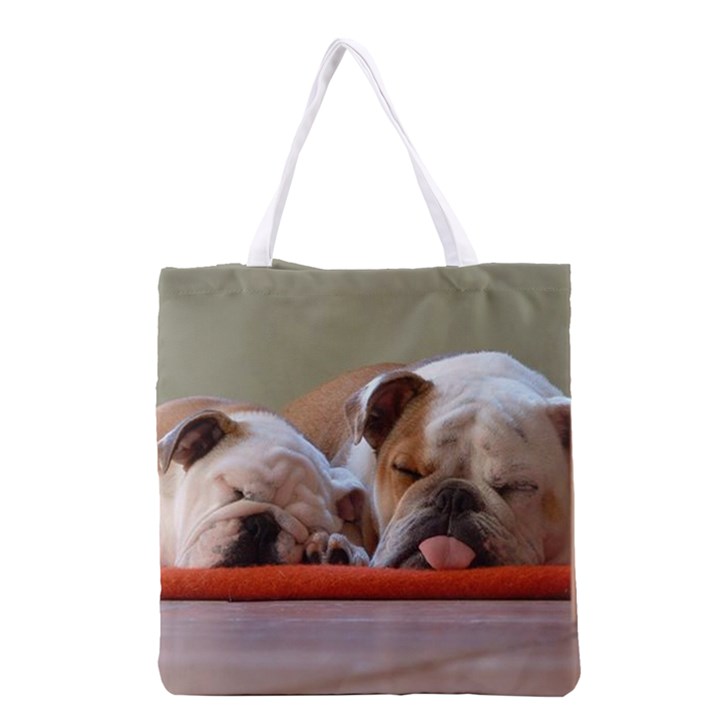 2 Sleeping Bulldogs Grocery Tote Bag