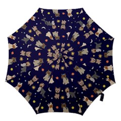 Terrier Cute Dog With Stars Sun And Moon Hook Handle Umbrellas (small) by SychEva