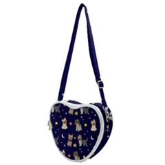 Terrier Cute Dog With Stars Sun And Moon Heart Shoulder Bag by SychEva